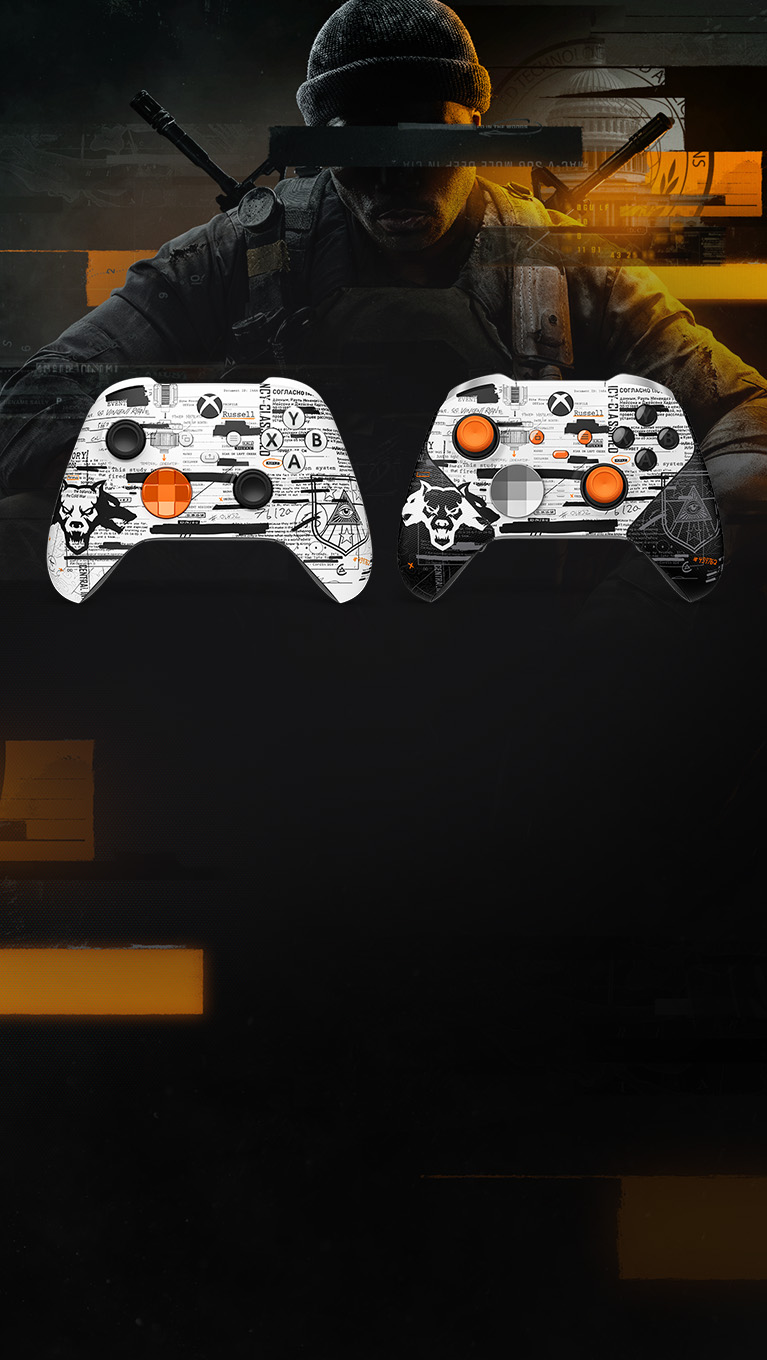 Call of Duty®: Black Ops 6. Ένας στρατιώτης κάθεται πίσω από τη συλλογή αξεσουάρ Call of Duty®: Black Ops 6.