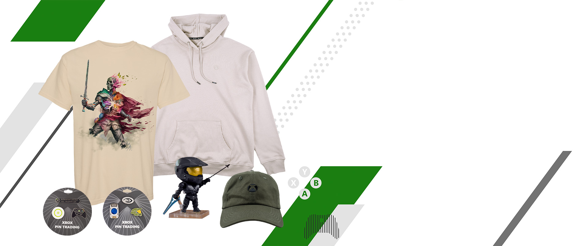 Xbox Gear Shop. A person poses with a Redfall t-shirt by a fence at night.